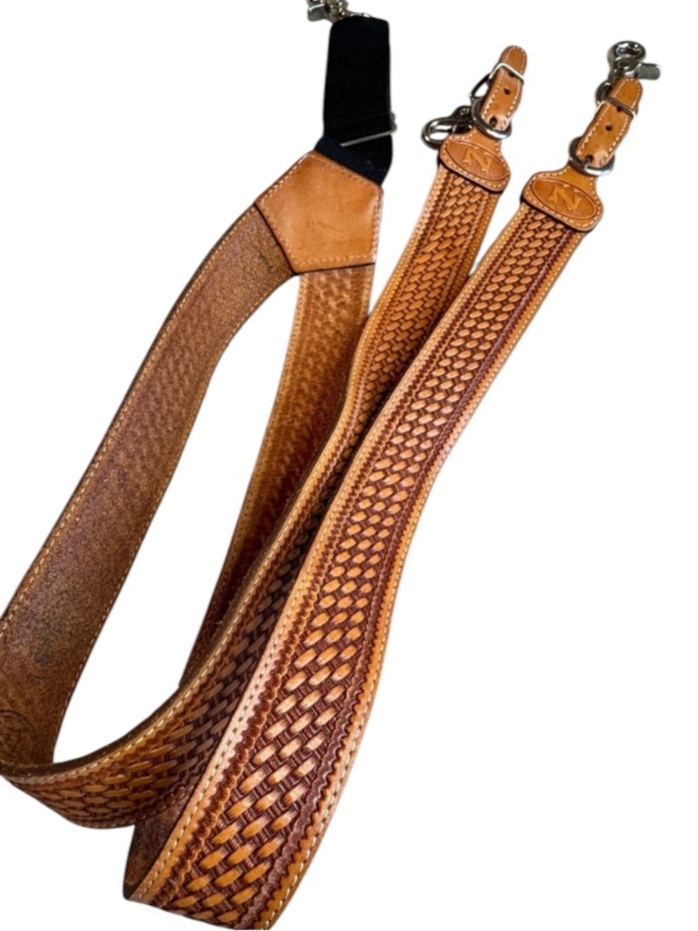 Nocona Mens Leather Gallus Suspenders 8512448 Size L